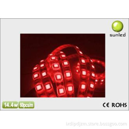Red SMD 5050 LED Flexible Led Strip Lights 60 LEDs / Per Me
